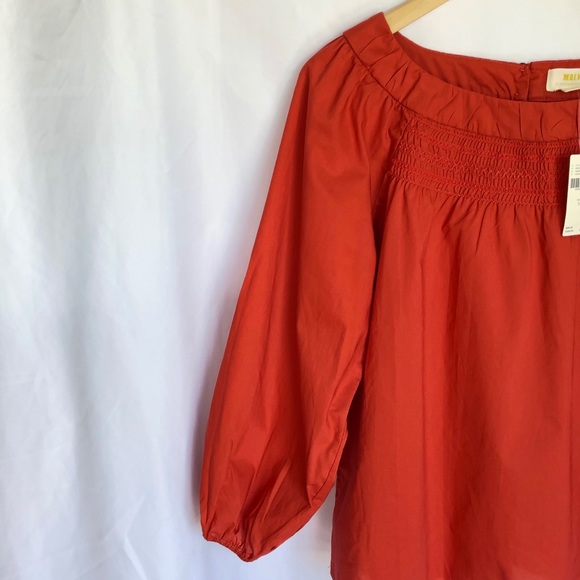 Anthropologie Maeve Smocked Swing Blouse - Picture 2 of 6